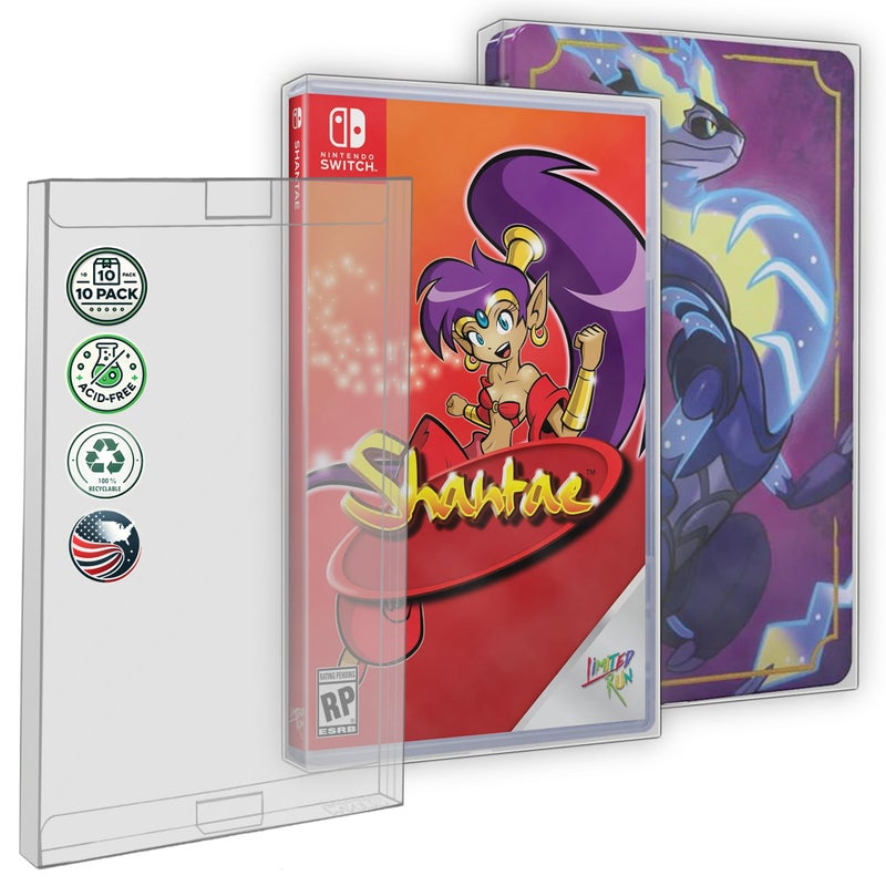 MALKO 10 PACK Video Game Protector Compatible with: Nintendo Switch Game Case & Steelbook | Clear Plastic Sleeve - Image 1